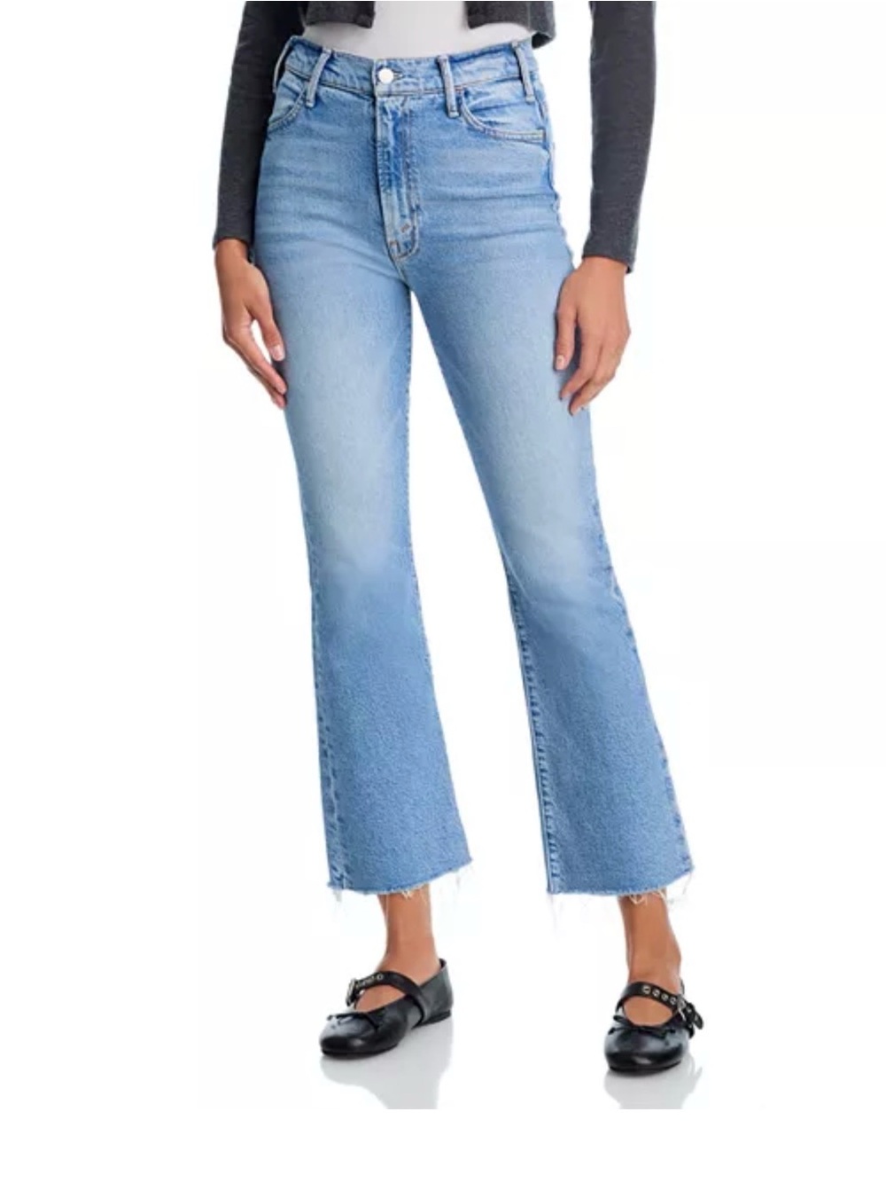 MOTHER The Hustler Ankle Light Blue High-Rise Flare Jeans size 29